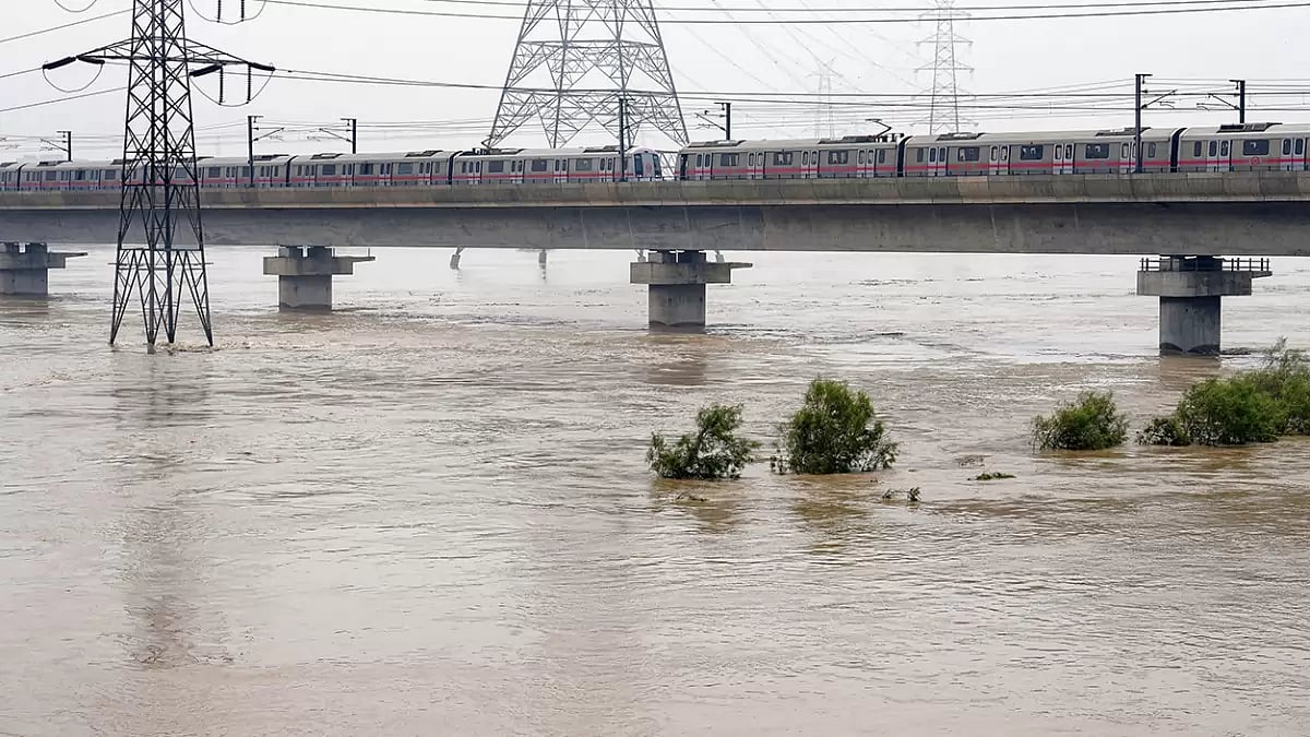 Flooded Yamuna River in Delhi