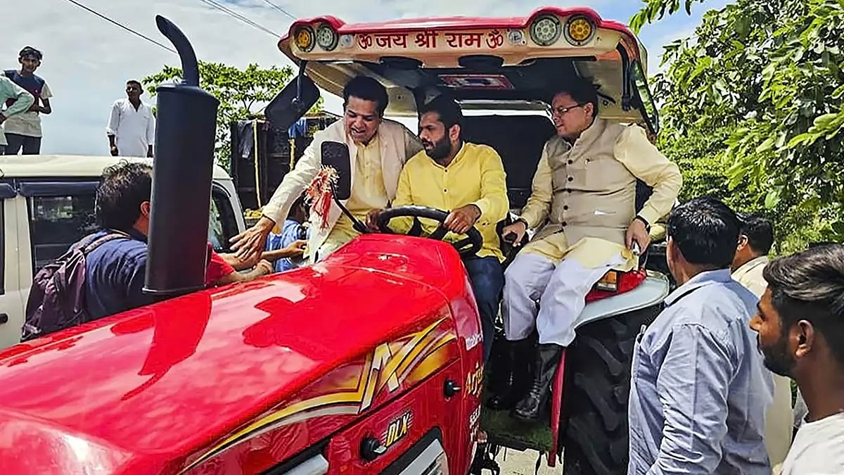 Pushkar Dhami at waterlogged areas in Haridwar