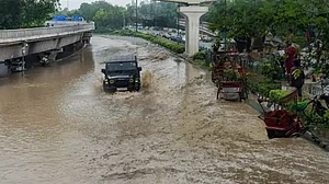 Waterlogged roads in Delhi as river Yamuna is flowing above danger mark