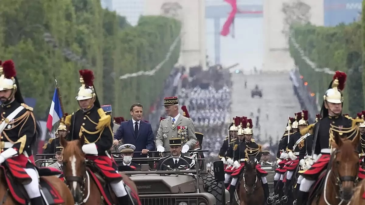The military parade that takes place on Bastille Day