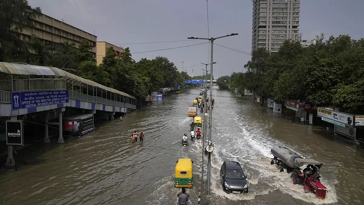 Flooding in Delhi after monsoon rains