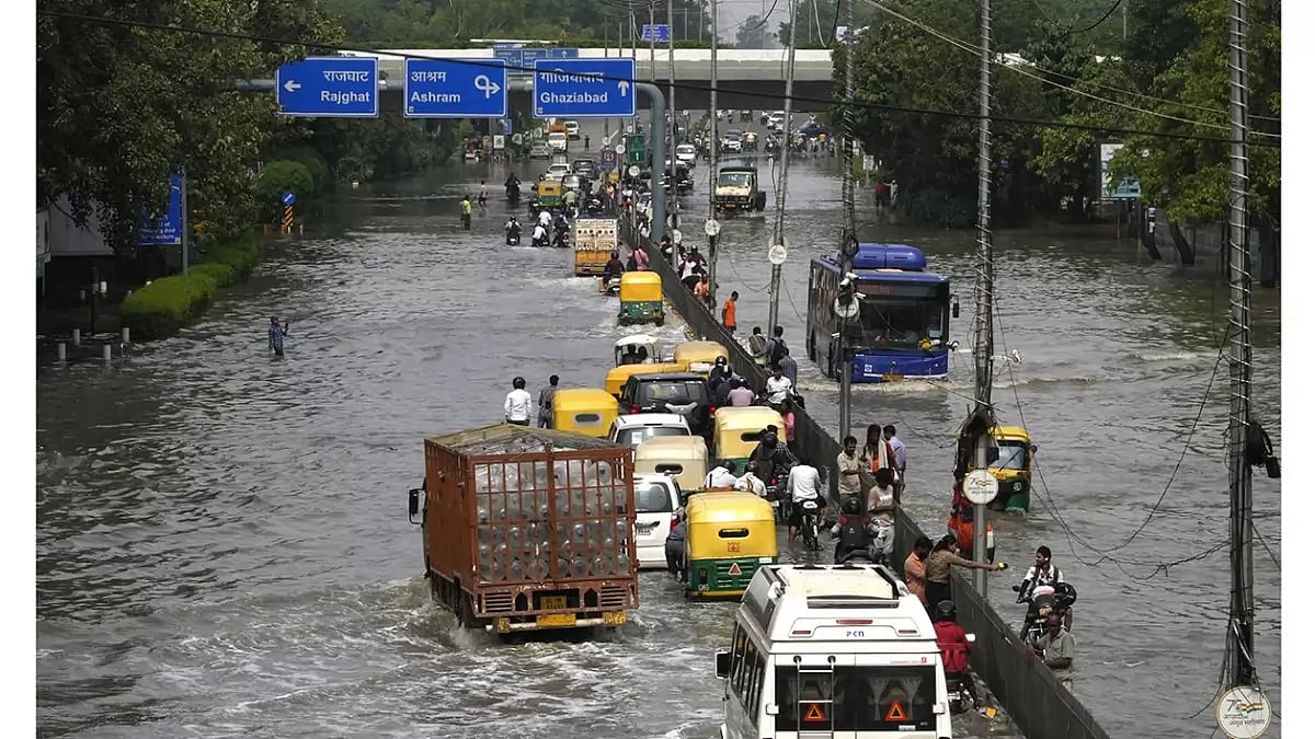 Flooding in Delhi after monsoon rains