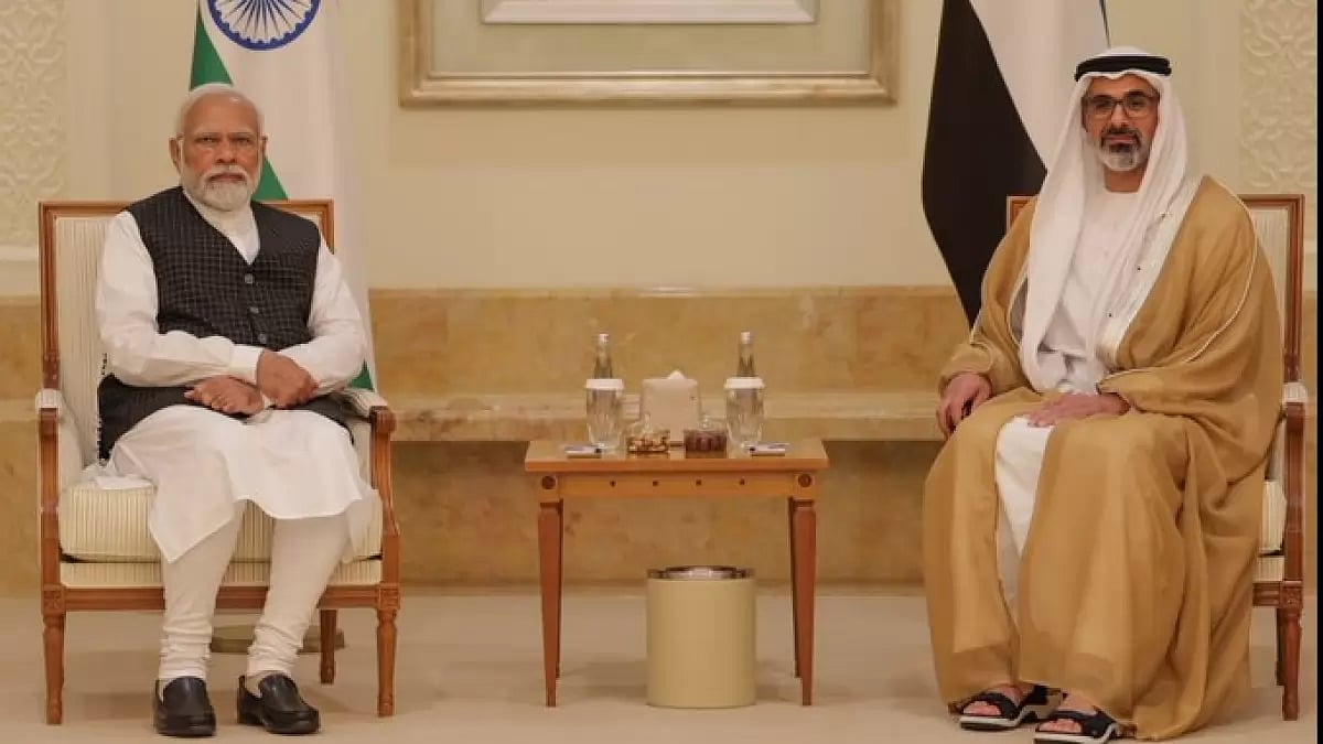 Prime Minister Narendra Modi arrives in UAE.