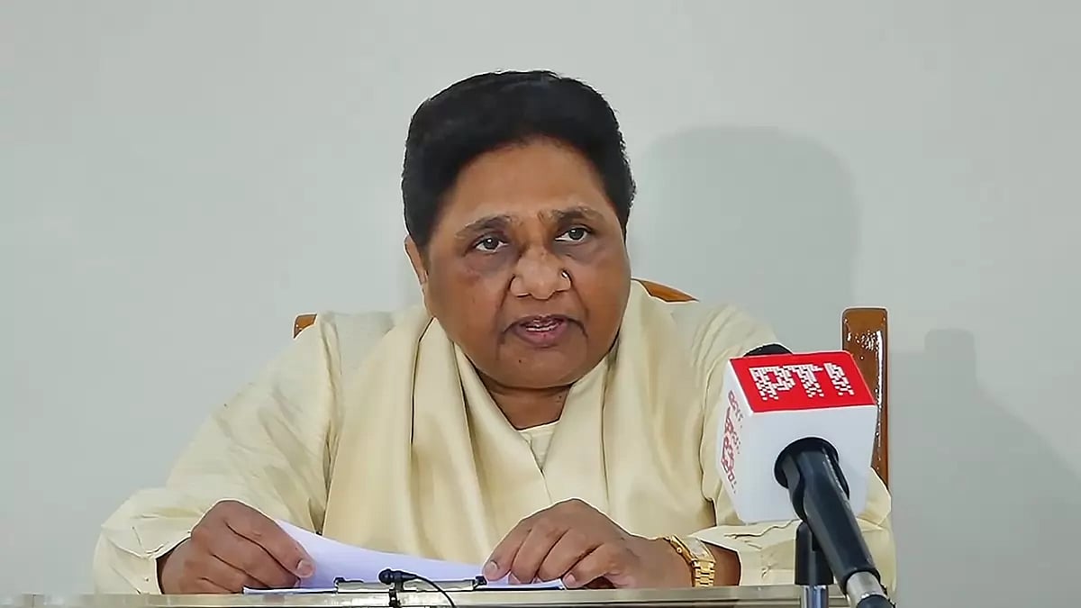 Mayawati addresses press