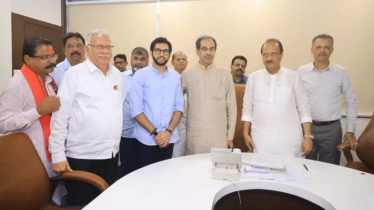 Shiv Sena(UBT) chief Uddhav Thackeray with Maharashtra Deputy CM Ajit Pawar.