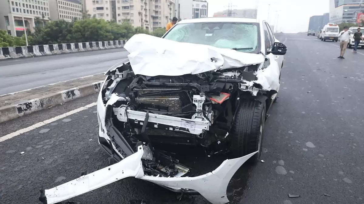 Visual from the ISKCON bridge accident on the Sarkhej-Gandhinagar highway in Ahmedabad