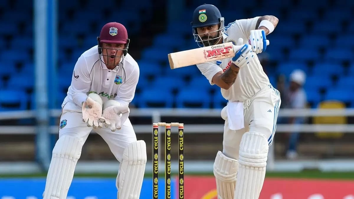 Virat Kohli is still at the crease and 14 runs shy of his first century in Tests since 2018.