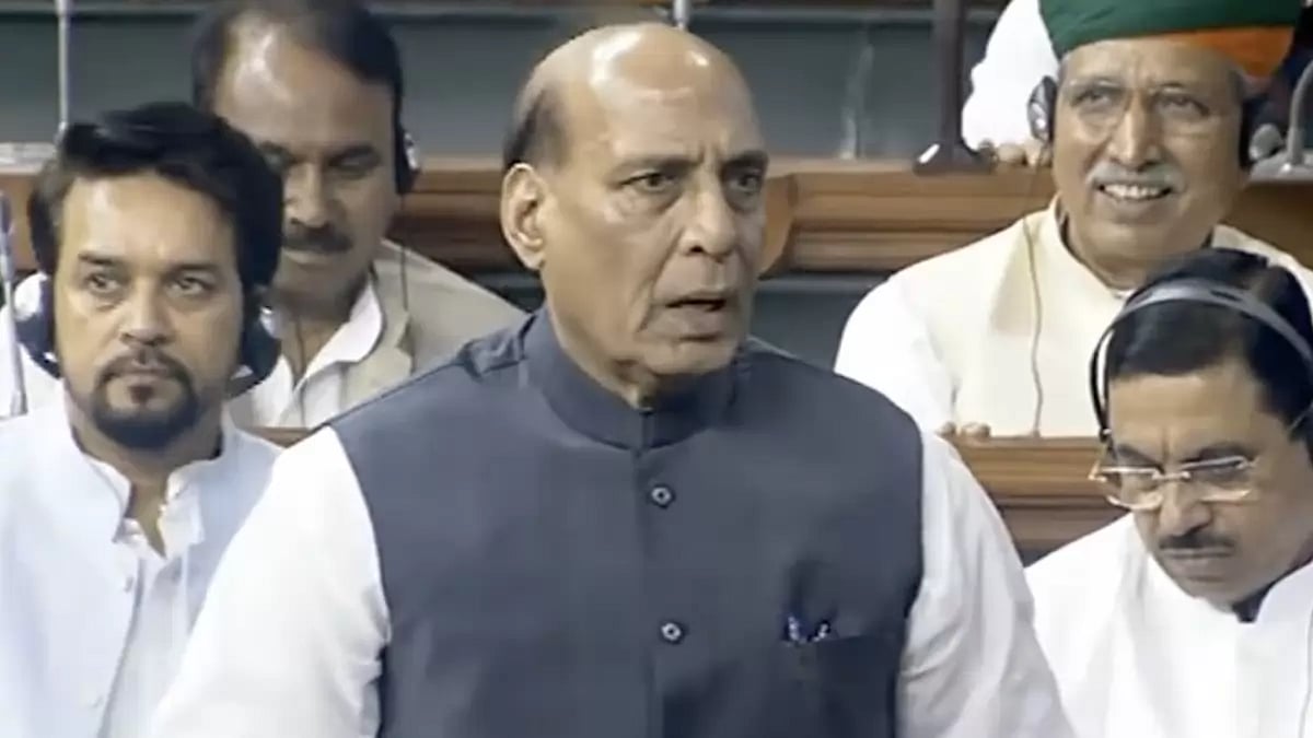 Defence Minister Rajnath Singh in Parliament 