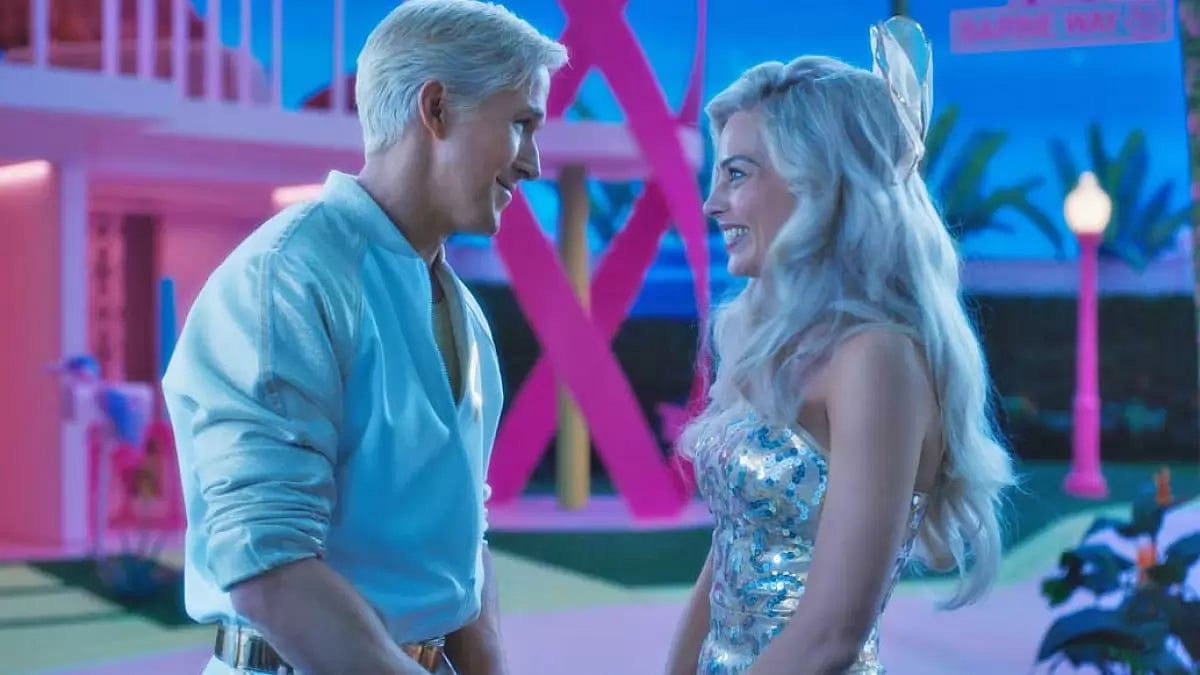 Margot Robbie And Ryan Gosling In A Still From 'Barbie'