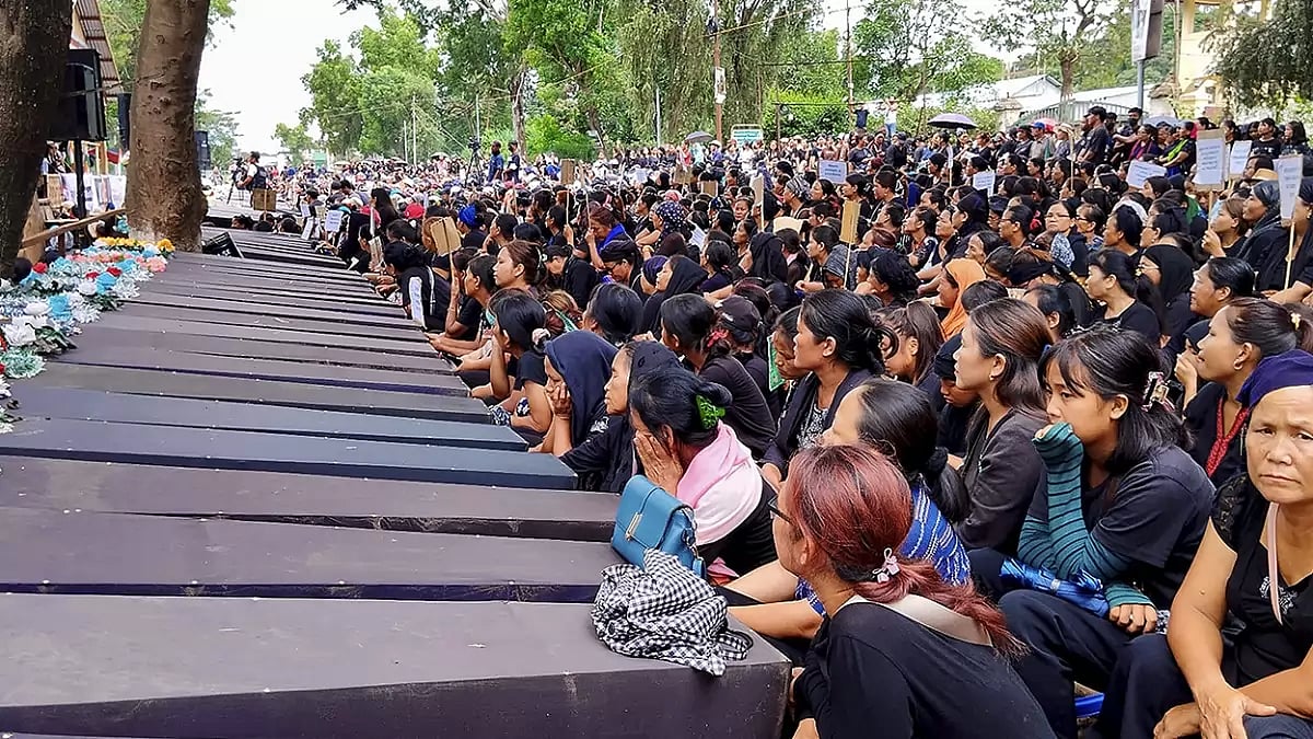 Manipur violence protest