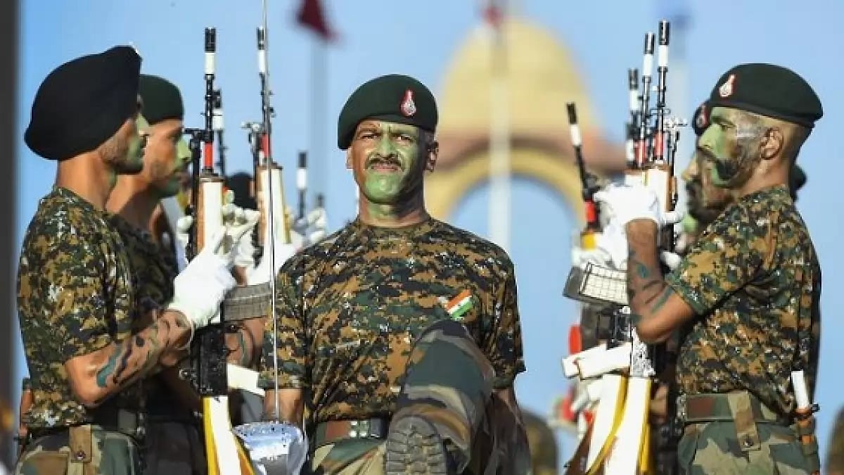 Jawans of Indian Army performing during Kargil Vijay Diwas 