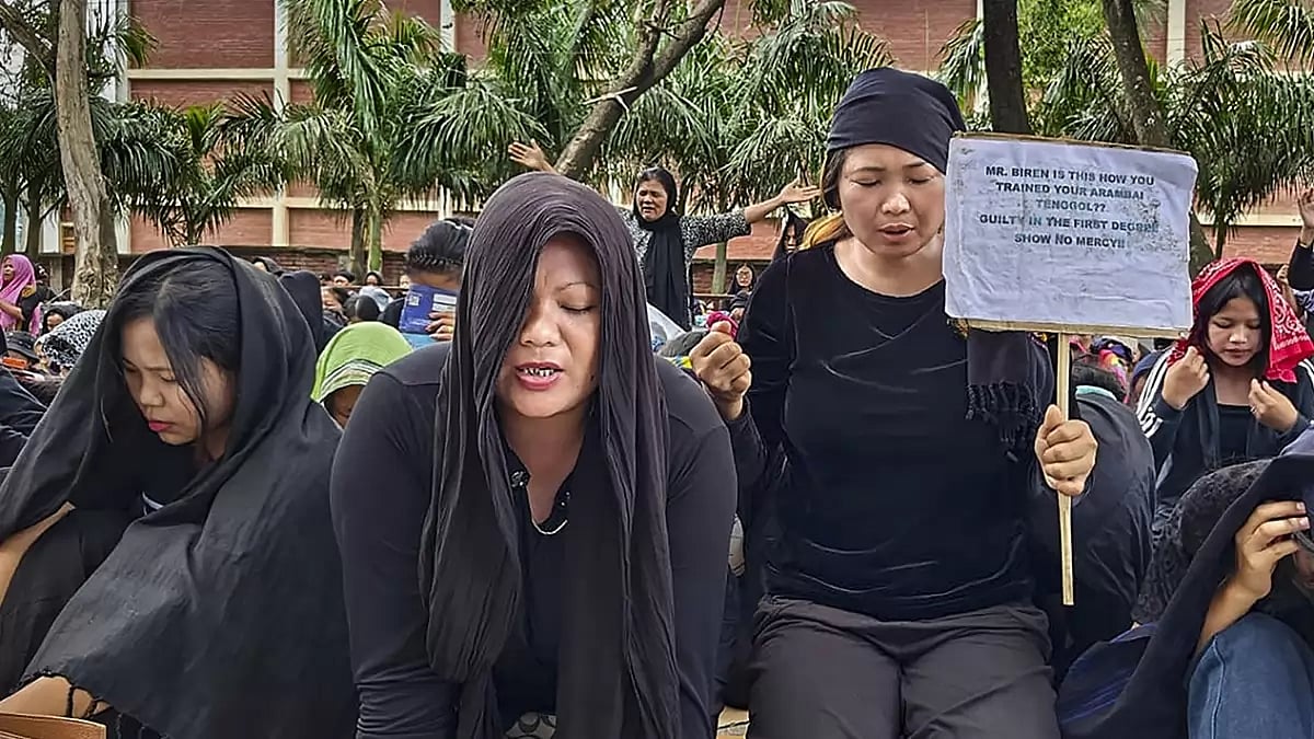 Zo-Kuki women protest in Manipur