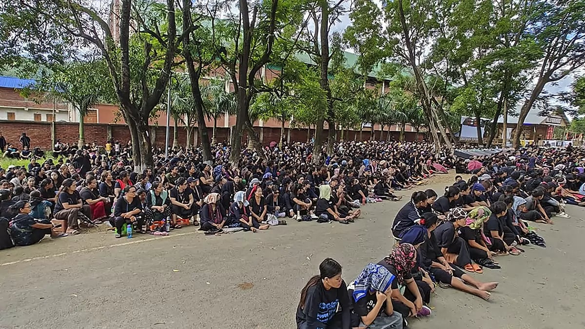 Zo-Kuki women protest in Manipur