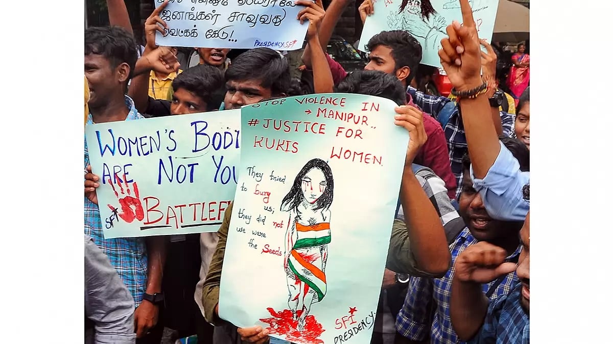 Protest against Manipur violence in Chennai