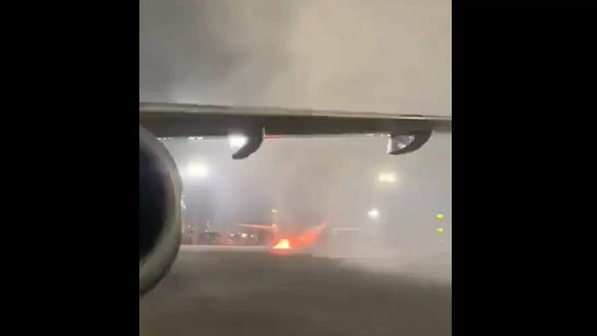 Grounded SpiceJet aircraft caught fire at Delhi airport