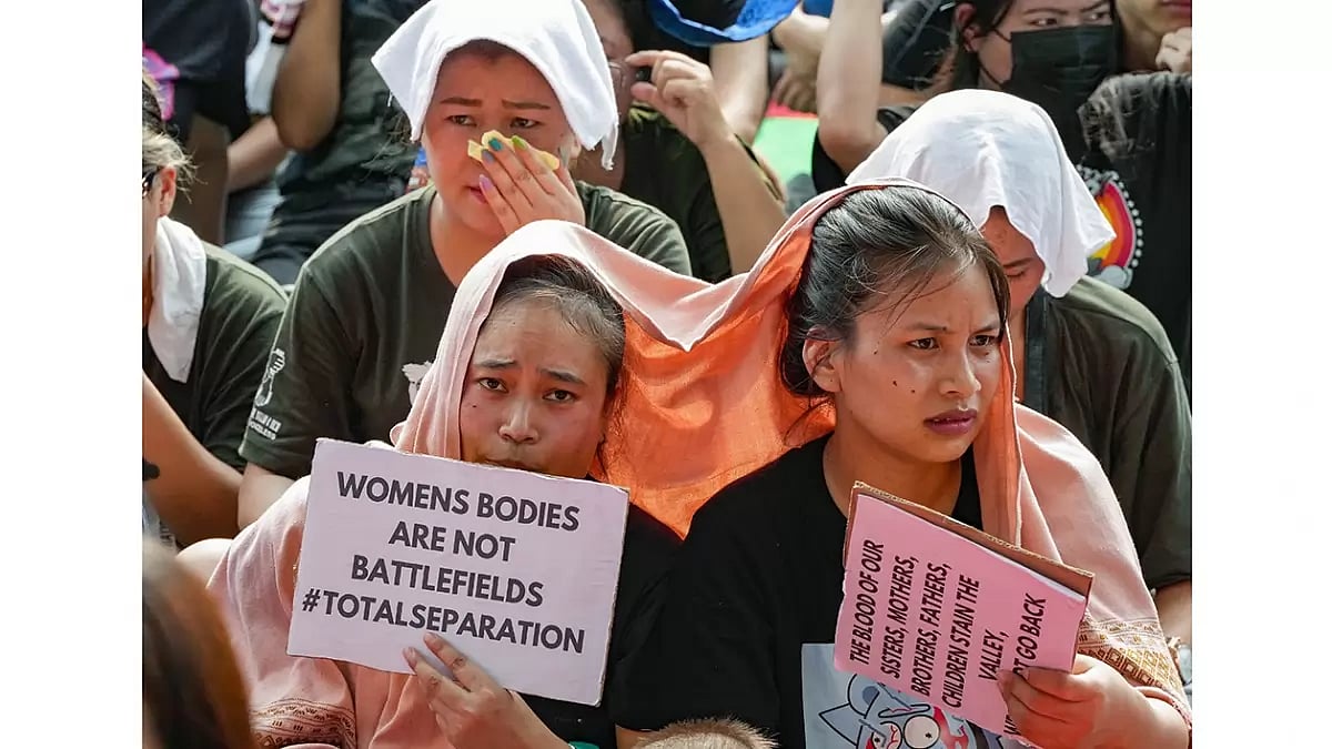 Kuki-Zo Womens Forum protest in Delhi