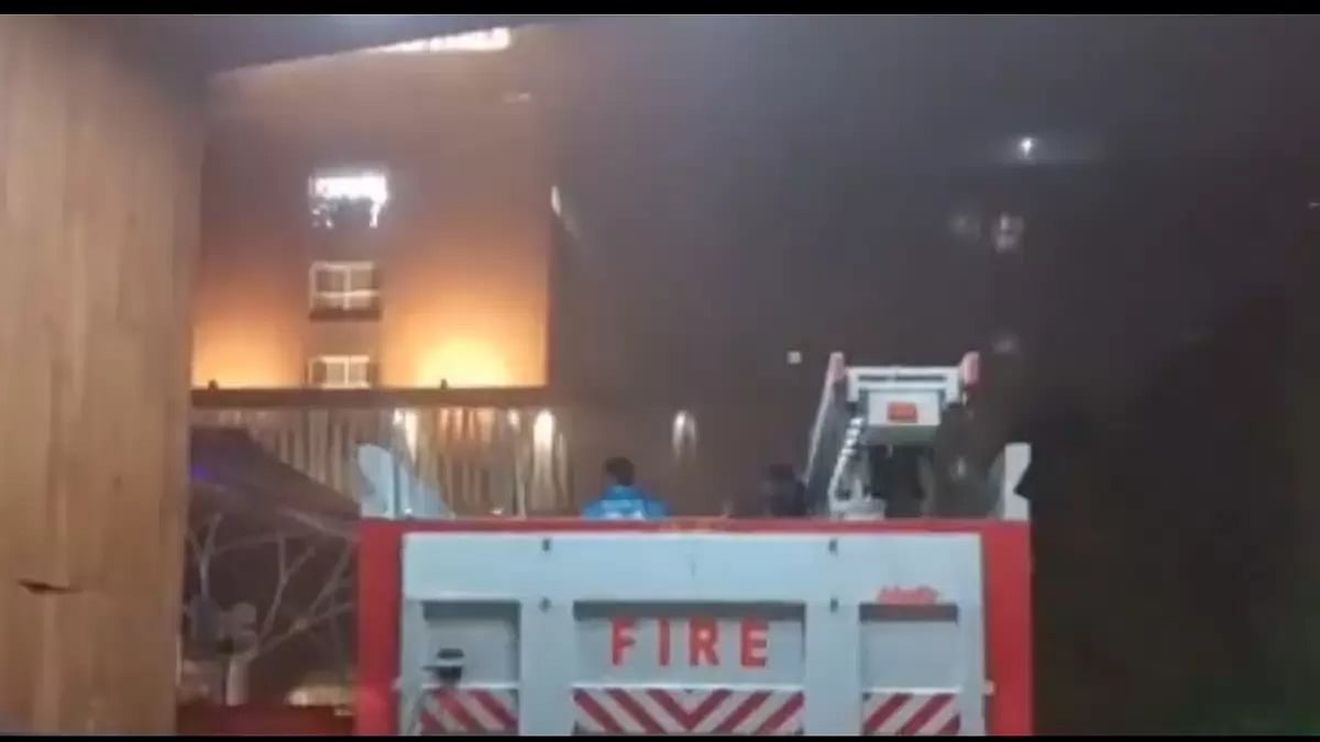 A fire broke out at a hospital in Ahmedabad, Gujarat.