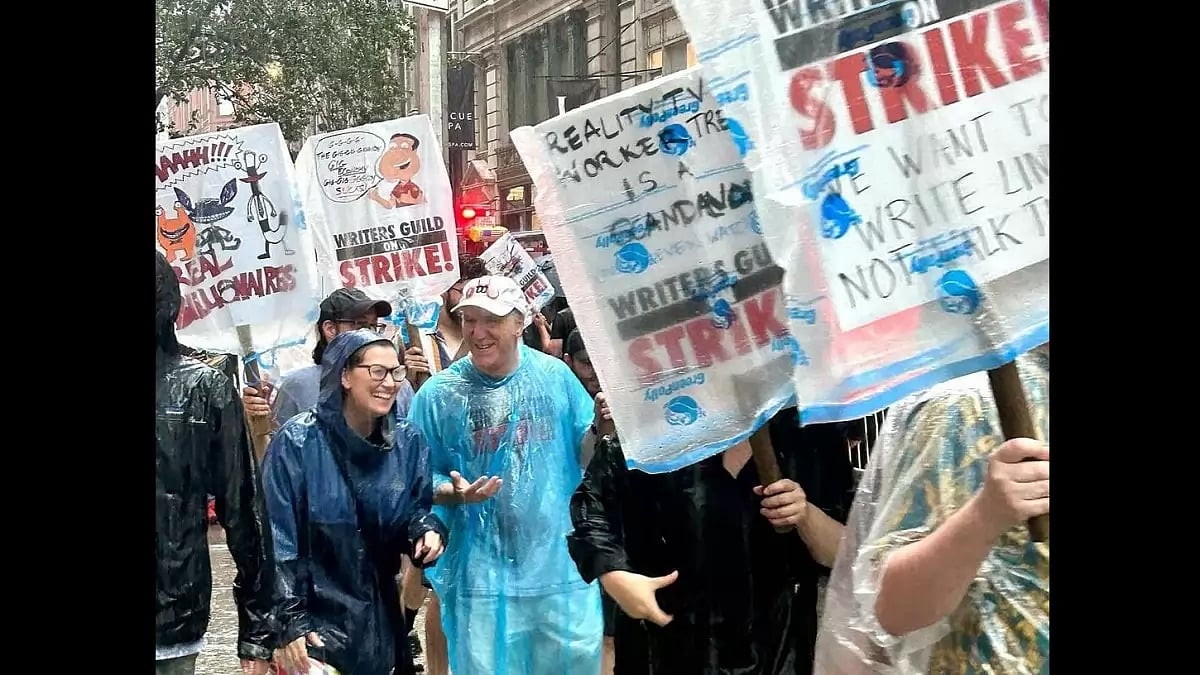 Members of Writers Guild of America on Strike