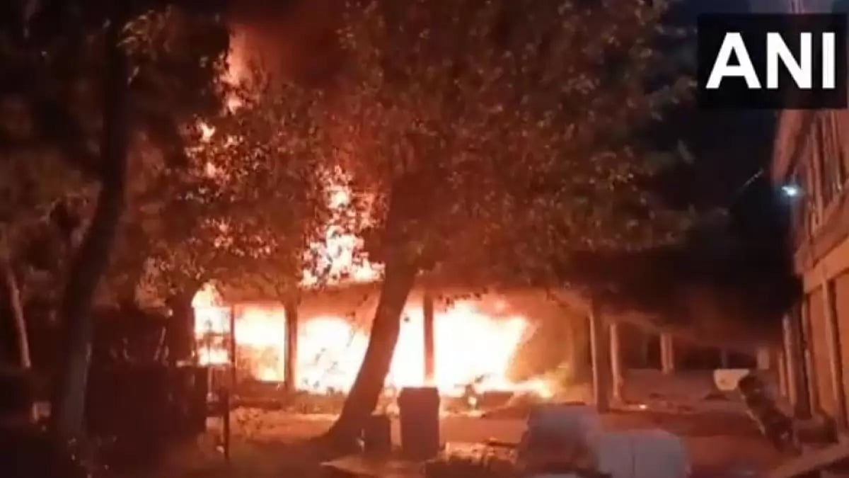 Fire broke out at a two-storey factory in Ludhiana's Gill Road earlier today. 