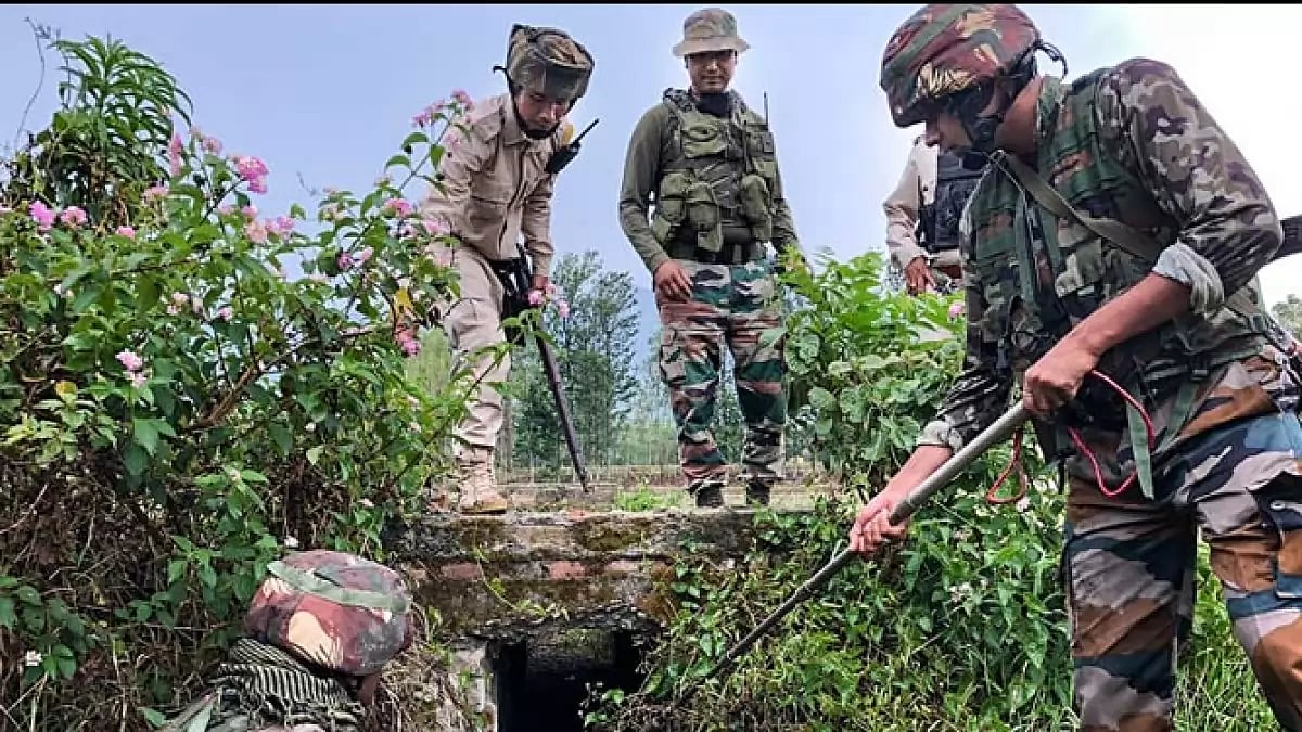 Security personnel in action at ethnic clashes-hit Manipur