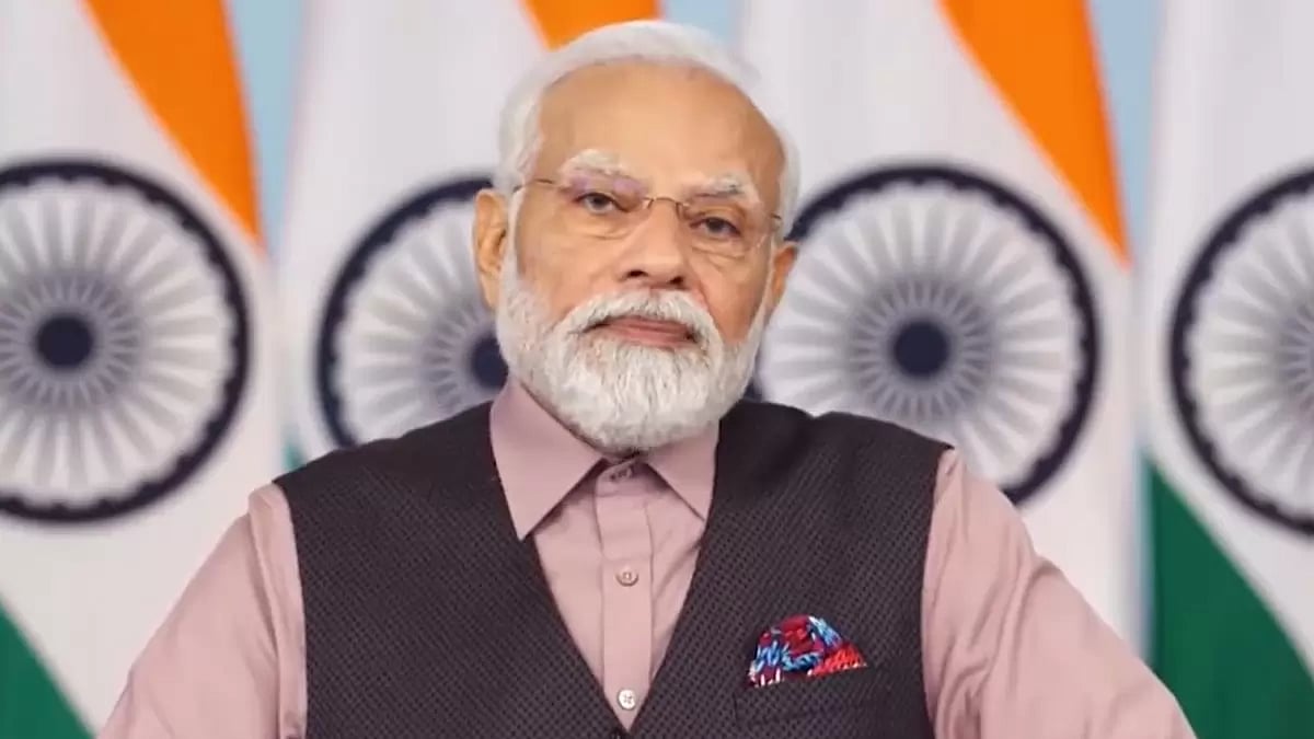 PM Narendra Modi lays foundation stone for redevelopment of 508 railway stations across India.