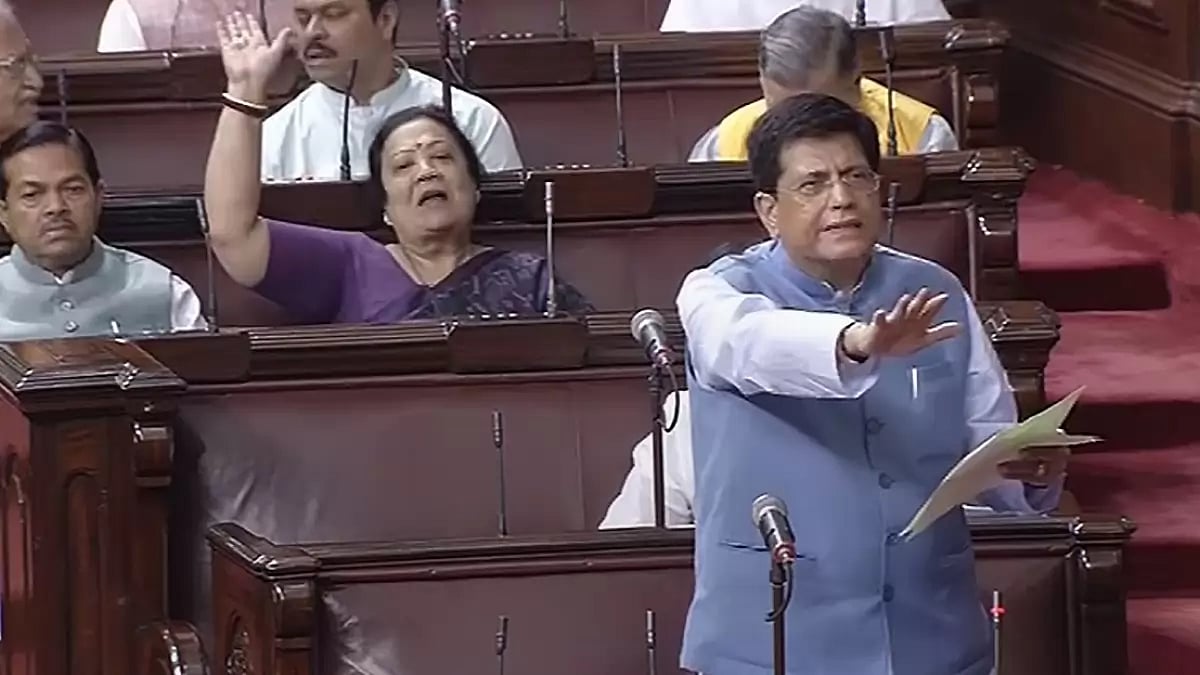 BJP MP Piyush Goyal in Rajya Sabha