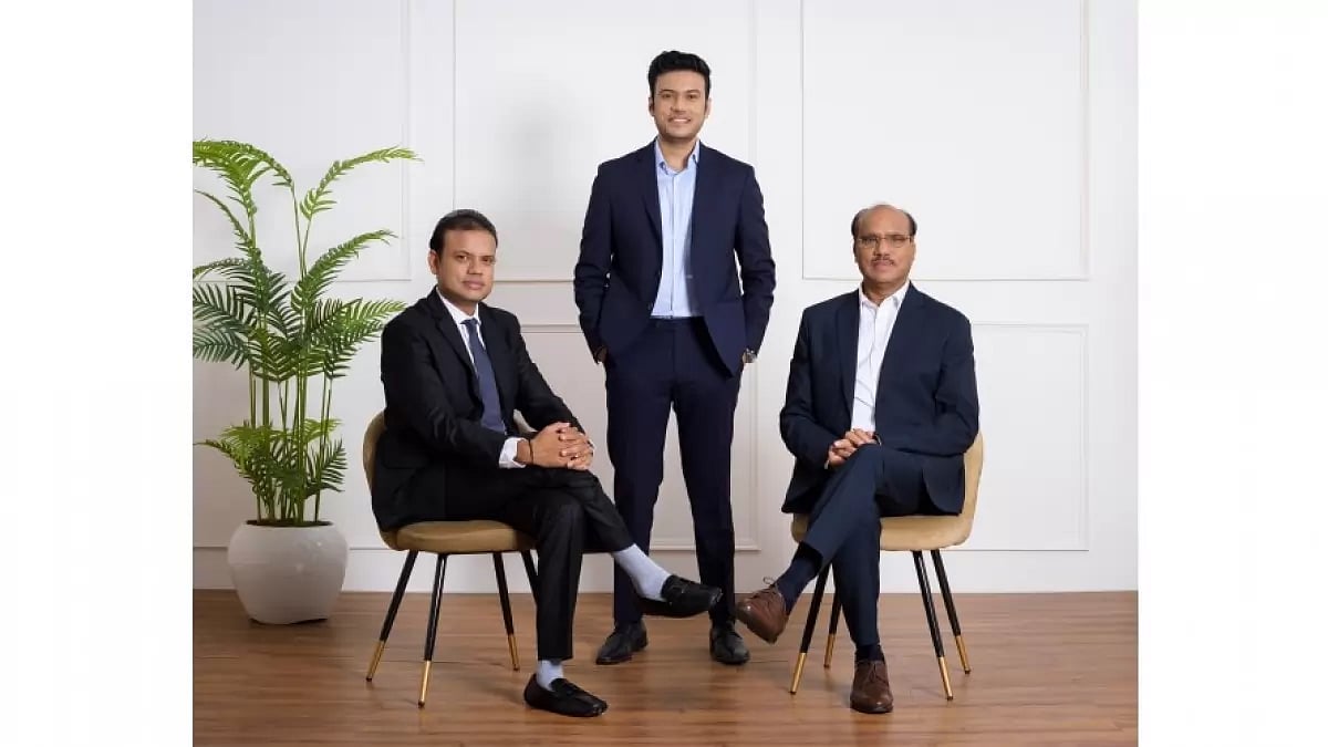 Mr. Swapnil Gupta (left), Mr. Aaryav Gupta (centre) and Mr. Pradyumna Gupta (right). 
