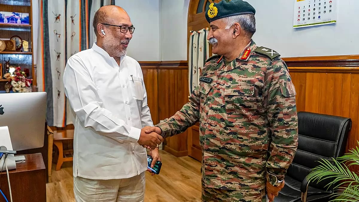 CM Biren Singh meets Lt. Gen. RP Kalita in Manipur
