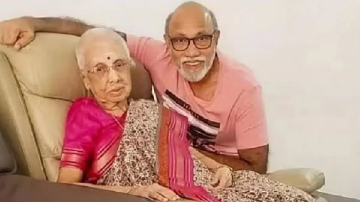 Sathyaraj with mother