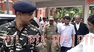Tamil Nadu minister V Senthil Balaji being taken to Pulhal Central Prison