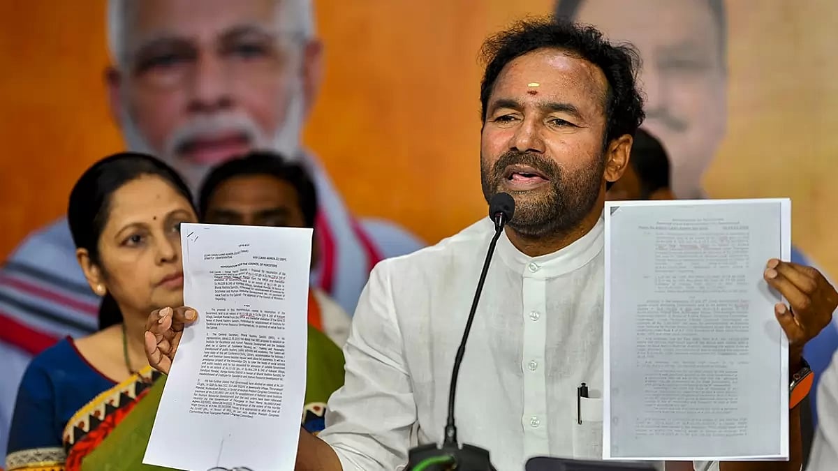 G Kishan Reddy addresses press