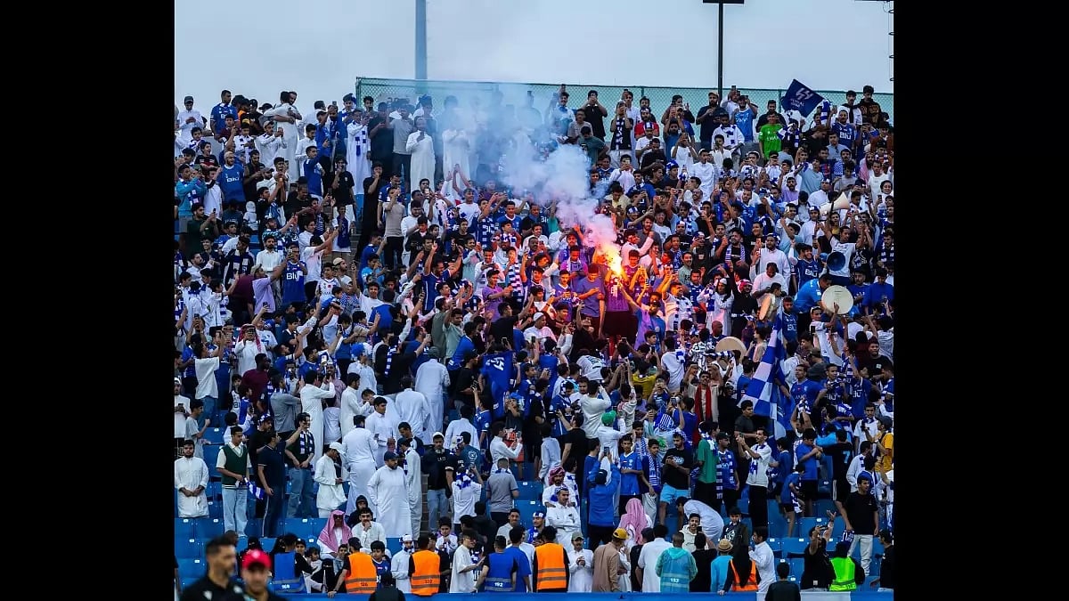 Al-Hilal Fans during an Arab Club Champions Cup game against Wydad FC