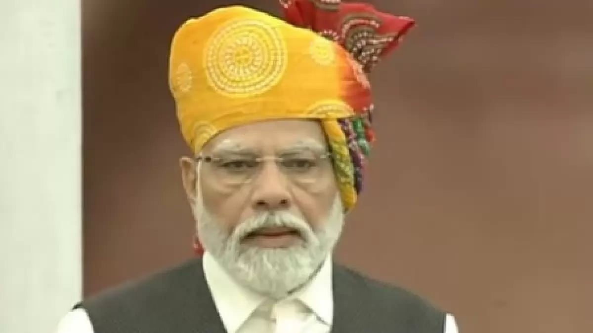 PM Modi during his speech today on the occasion of 77th Independence Day