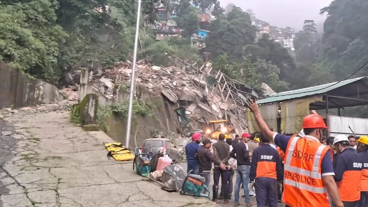 Rescue operations in Shimla after a landslide hit Krishna Nagar area 