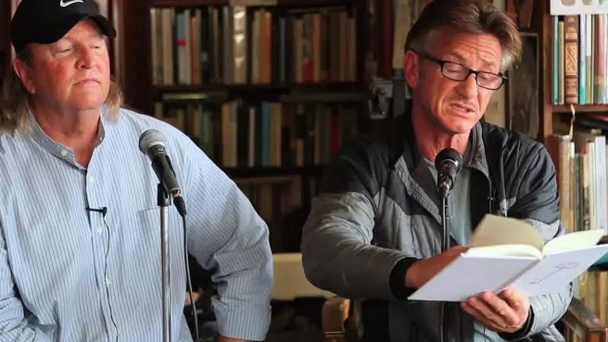 Actor,director and writer Sean Penn with writer Robert Kerstetter at a 2018 book reading event 