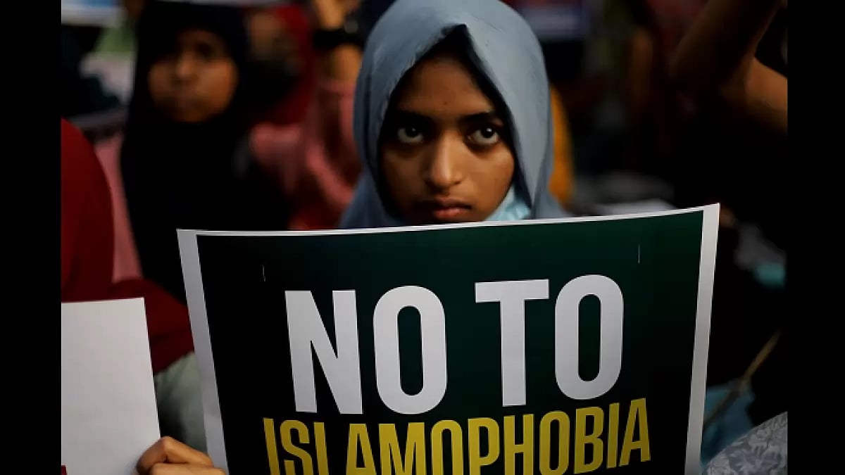 Protestors take part in demonstration against Islamophobia and racism in Delhi