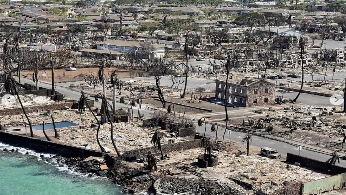 Photo from the Lahaina fire after devastation