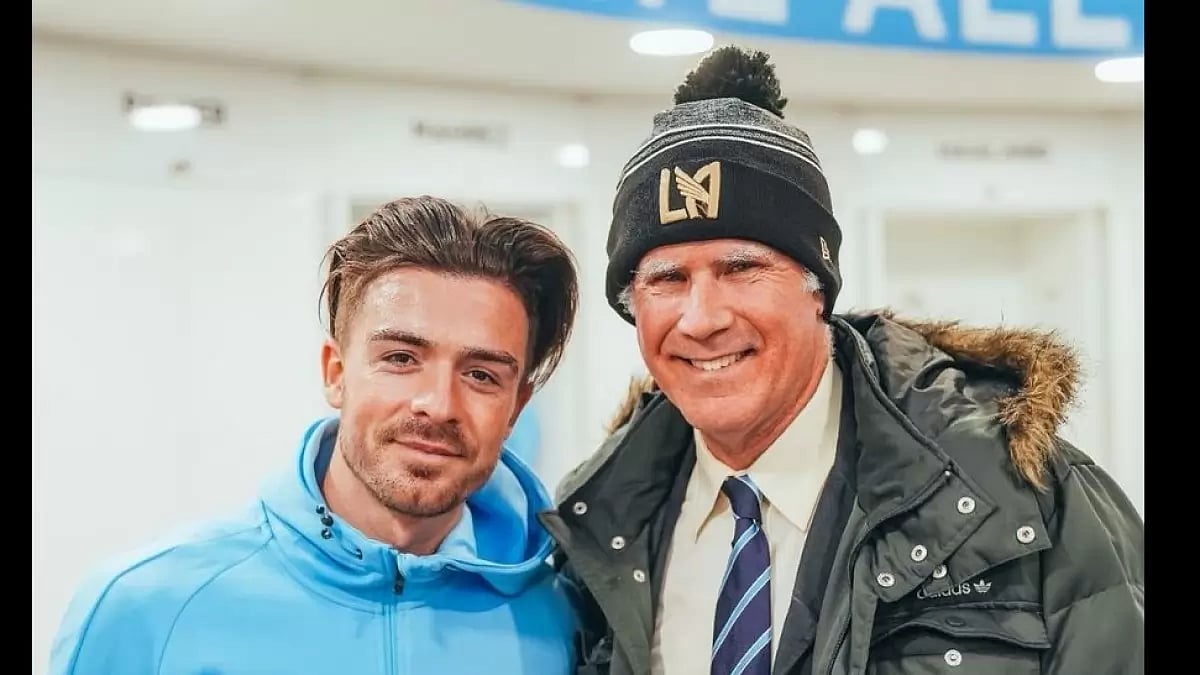  Will Ferrell clicked with Jack Grealish at the Etihad in Feb 2023