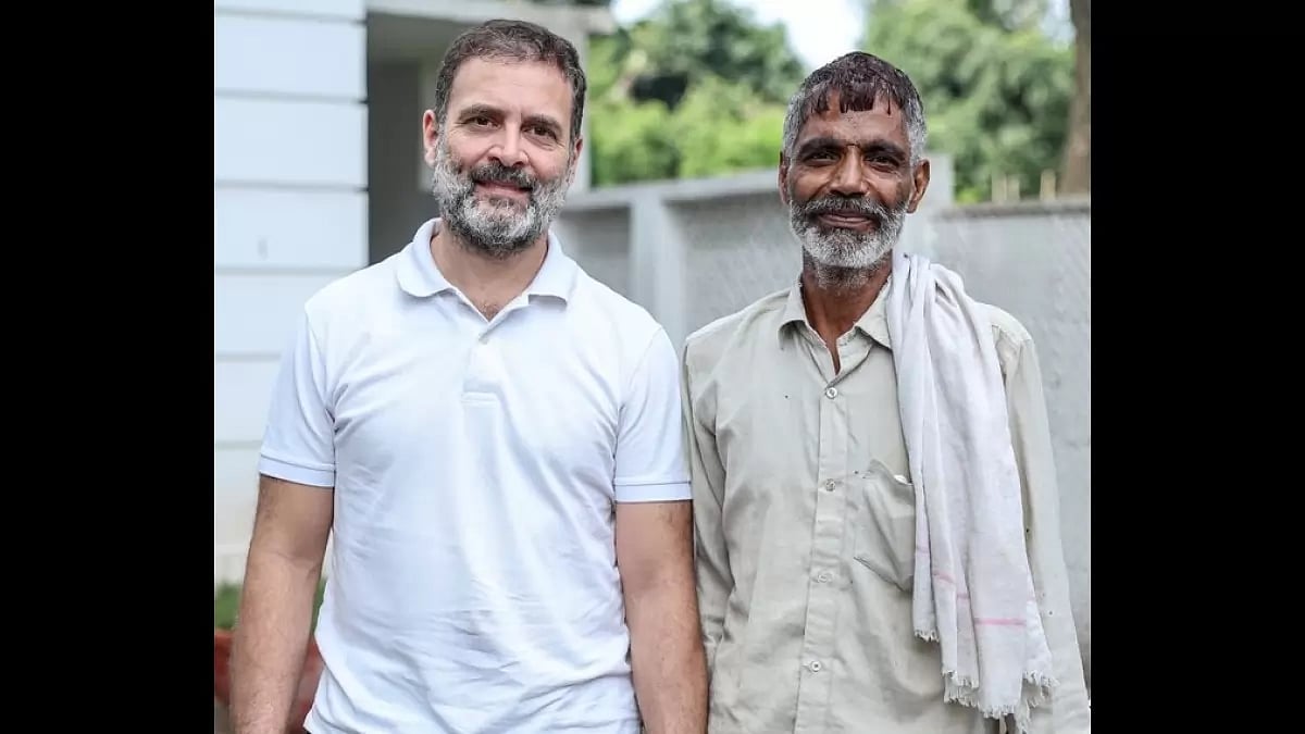 Congress leader Rahul Gandhi with Rameshwar.