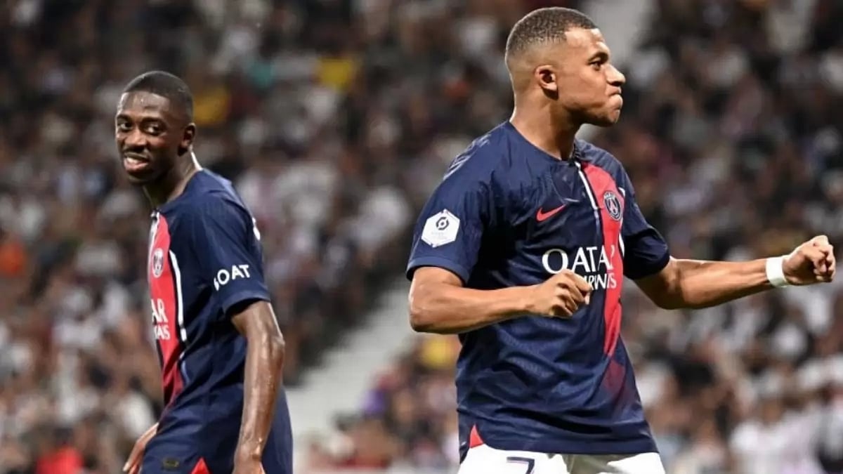 Kylian Mbappe scored the opening goal in PSG's 3-0 win over AC Milan