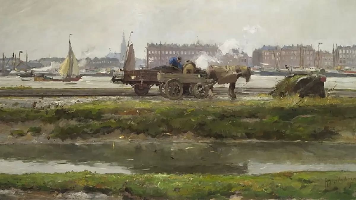 August Willem van Voorden, Unloading train wagon along the Nieuwe Maas