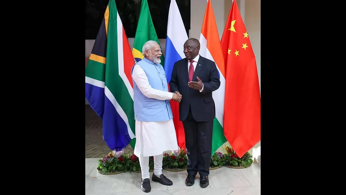 Prime Minister Narendra Modi during BRICS Leaders Retreat in South Africa.