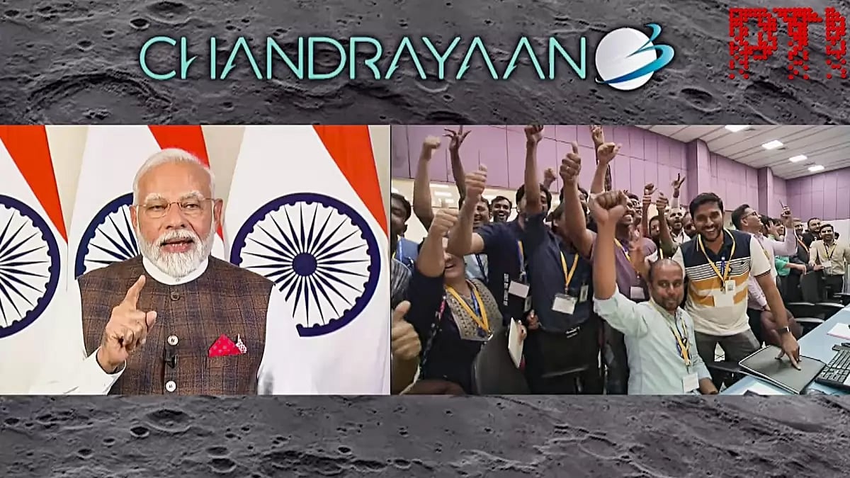  Modi virtually joined from South Africa to witness Chandrayaan-3's landing