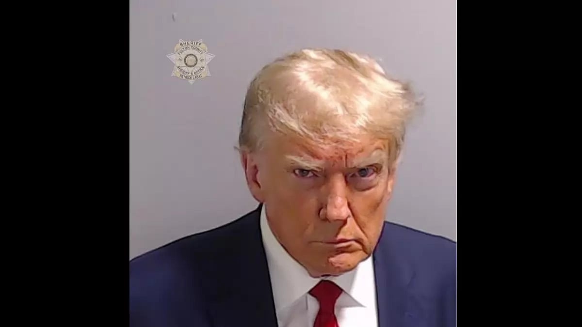 Mugshot of former US President Donald Trump issued by Fulton County Sheriffs Office. 