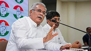 Bhupesh Baghel addresses press