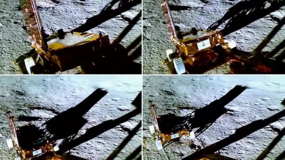 Rover Pragyan on lunar surface