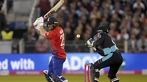 England's Dawid Malan in action against New Zealand.