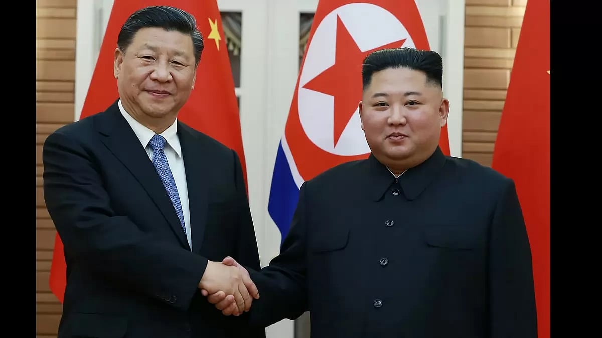 Chinese President Xi Jinping with Korean leader Kim-Jong-Un