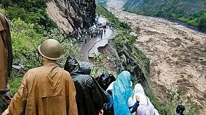 Nature’s Fury: Flooded river and collapsed road in Uttarakhand