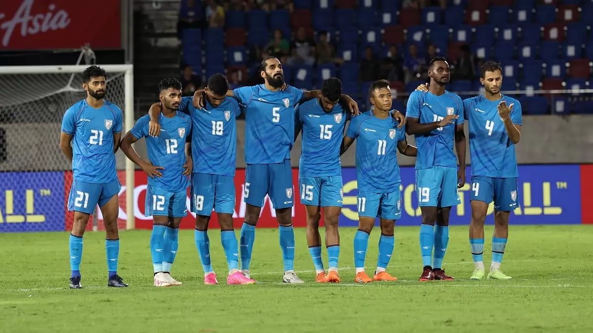 Indian Men's Football Team during the penalty shootout